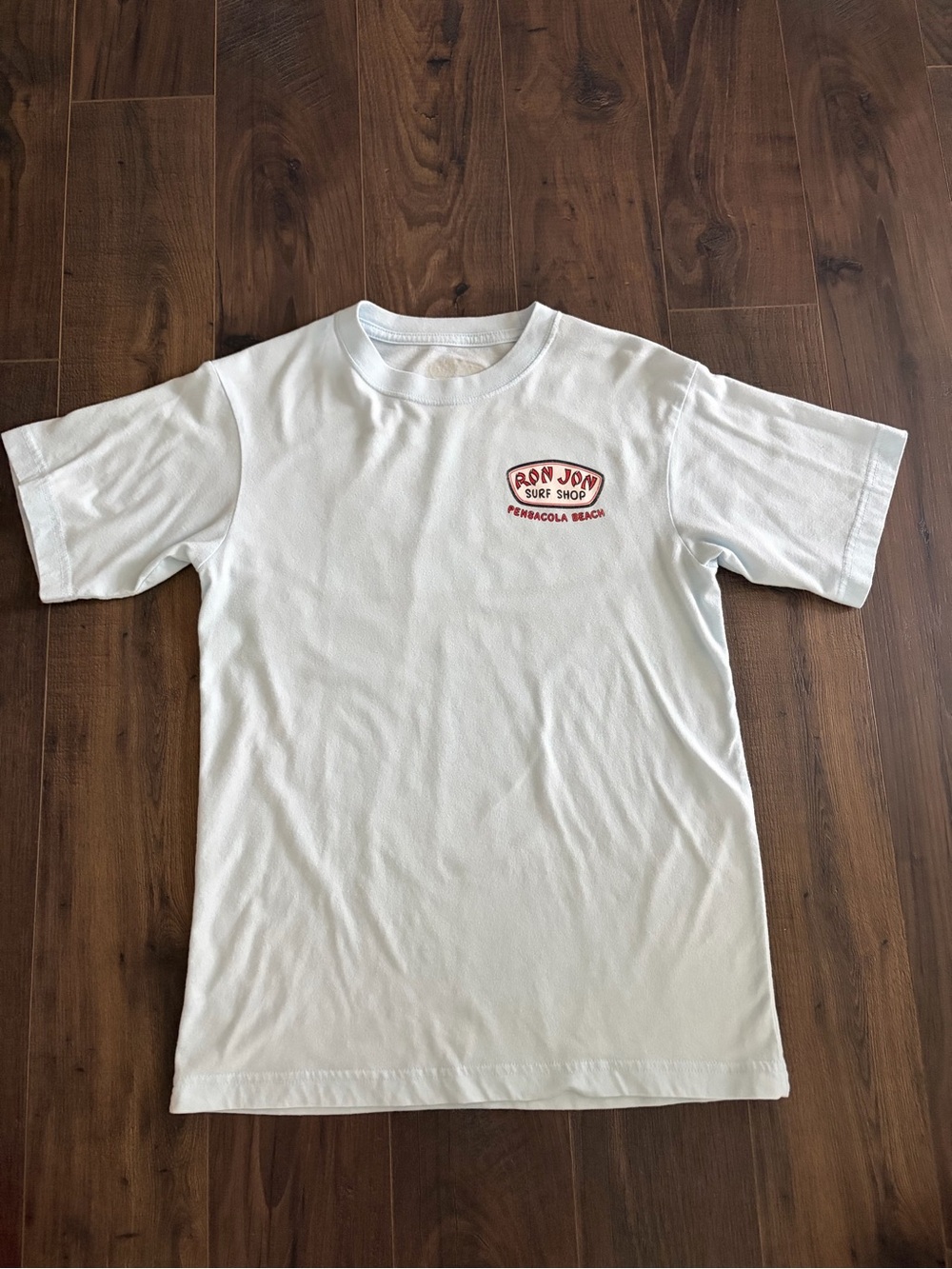 Ron Jon White Tee with Small Red Logo